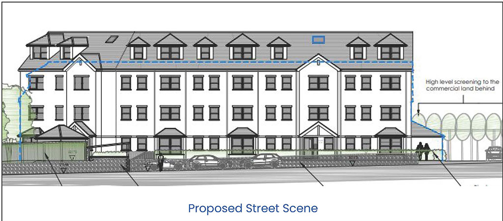 Lot: 18 - LAND WITH PLANNING CONSENT FOR FOURTEEN TWO-BEDROOM DWELLINGS -